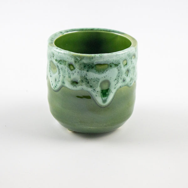 Emerald Reactive Glaze Planter with Foot H7Cm D7Cm