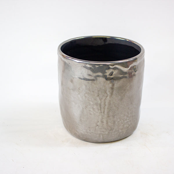 Iron Stone Silver Glazed Pot Ø13cm H13cm