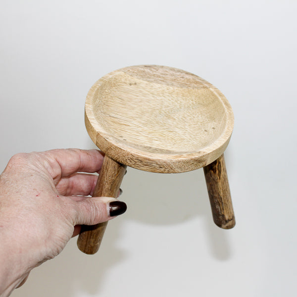 Decorative Wooden pot stand Ø12cm H22cm
