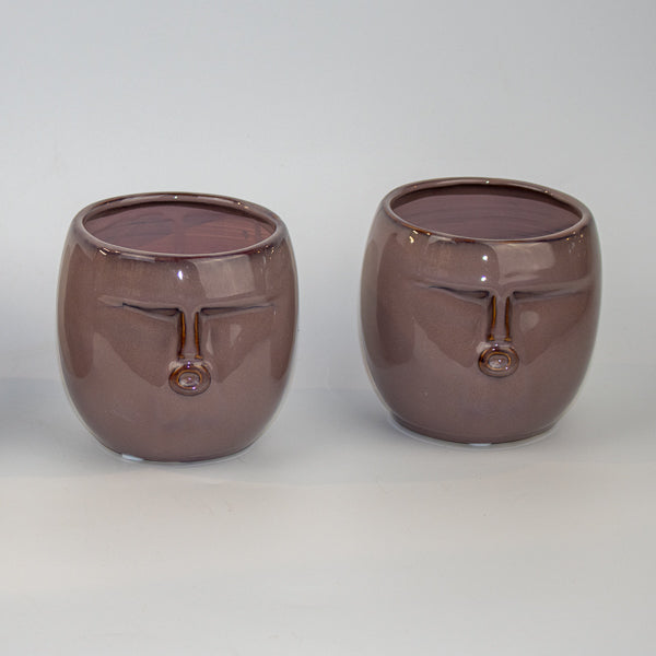 Purple Face Pot Ø11.5 x 9.5cm