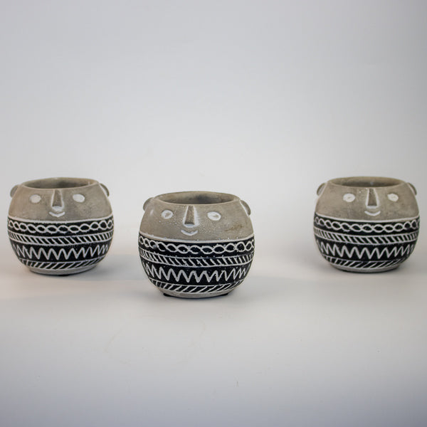 Tribal Face Pot Ø11.5 x 10.5cm