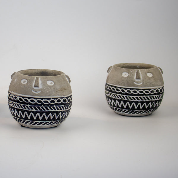 Tribal Face Pot Ø11.5 x 10.5cm