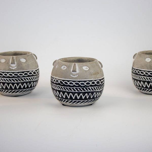 Tribal Face Pot Ø11.5 x 10.5cm
