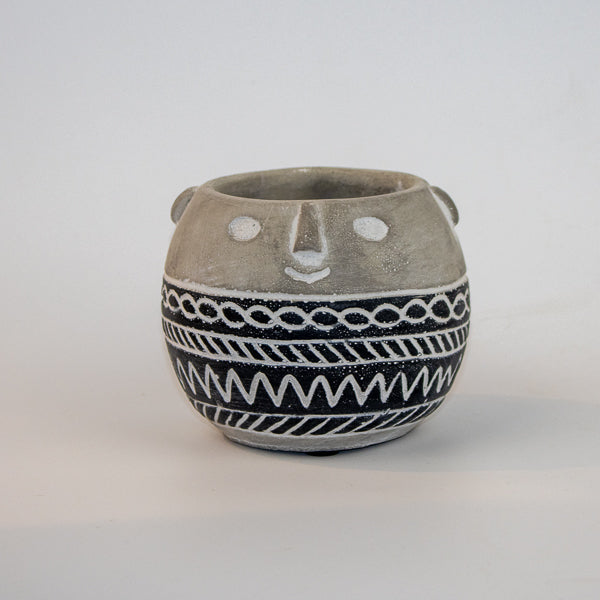 Tribal Face Pot Ø11.5 x 10.5cm