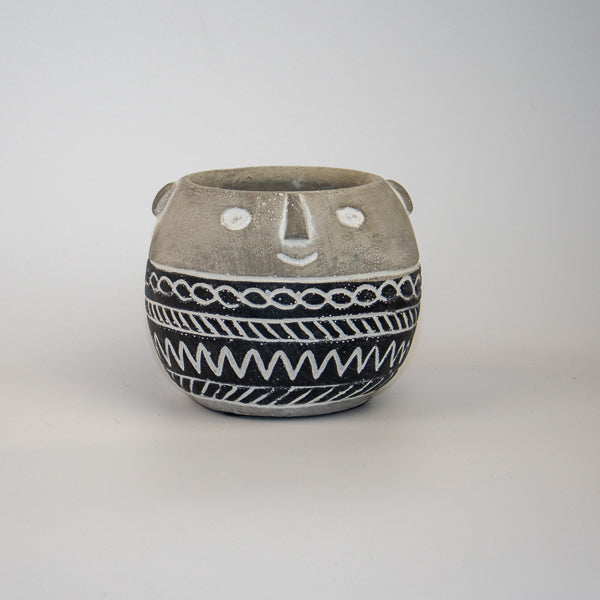 Tribal Face Pot Ø11.5 x 10.5cm