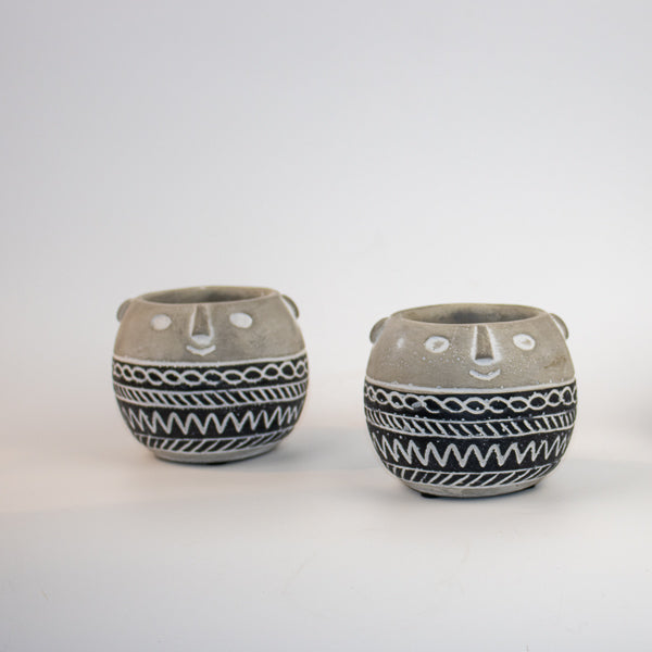 Tribal Face Pot Ø11.5 x 10.5cm