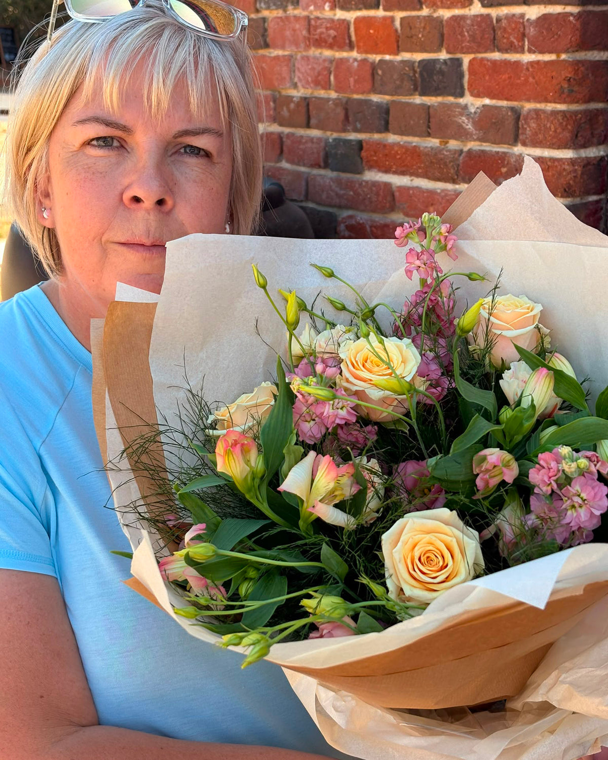 Hand-tied bouquet by Emm's Floristry in Christchurch