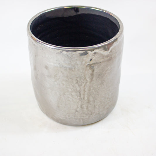 Iron Stone Silver Glazed Pot Ø13cm H13cm