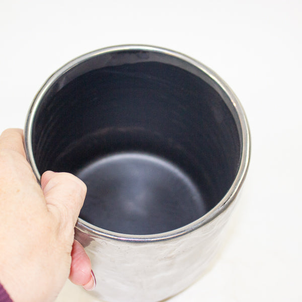 Iron Stone Silver Glazed Pot Ø13cm H13cm