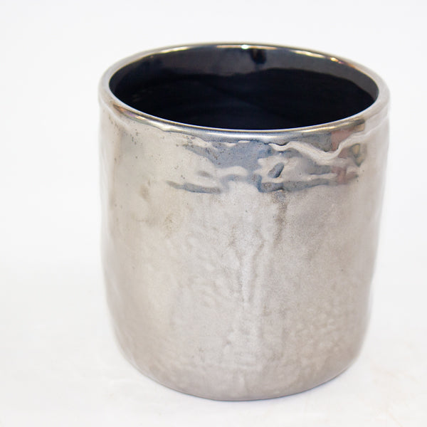 Iron Stone Silver Glazed Pot Ø13cm H13cm