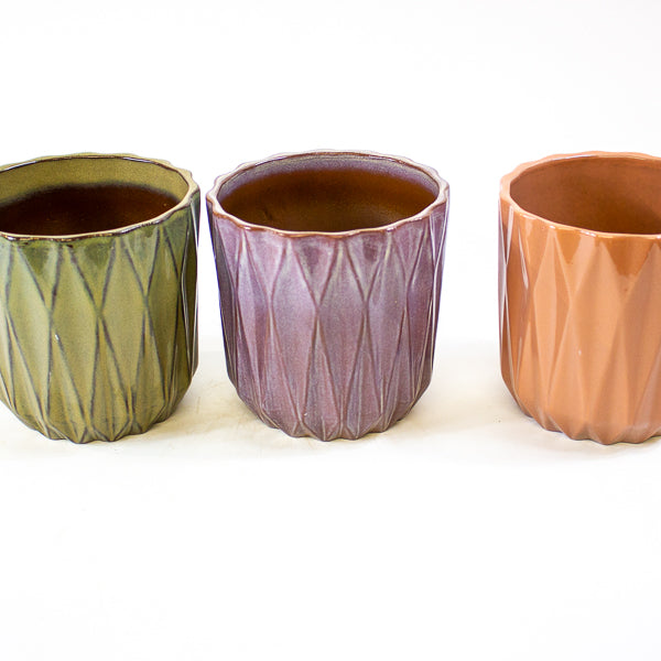 Maria Diamond Design Ceramic Planter Ø12cm H10cm