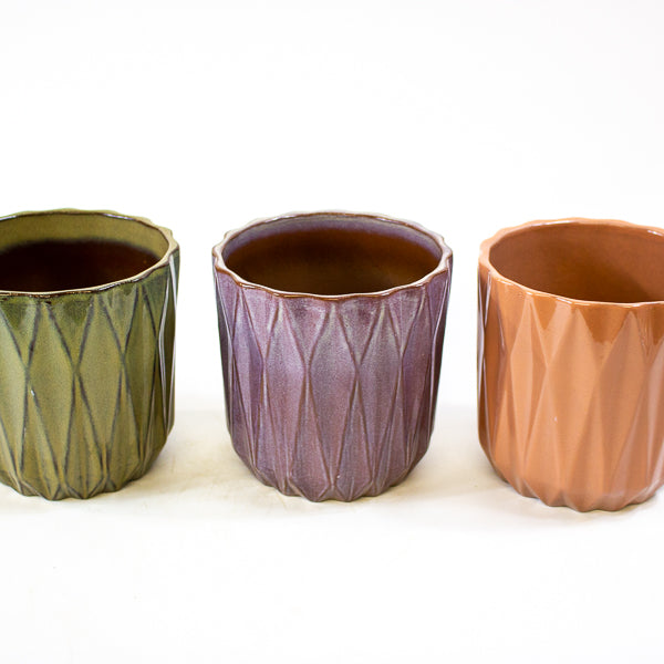 Maria Diamond Design Ceramic Planter Ø12cm H10cm