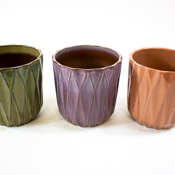 Maria Diamond Design Ceramic Planter Ø12cm H10cm