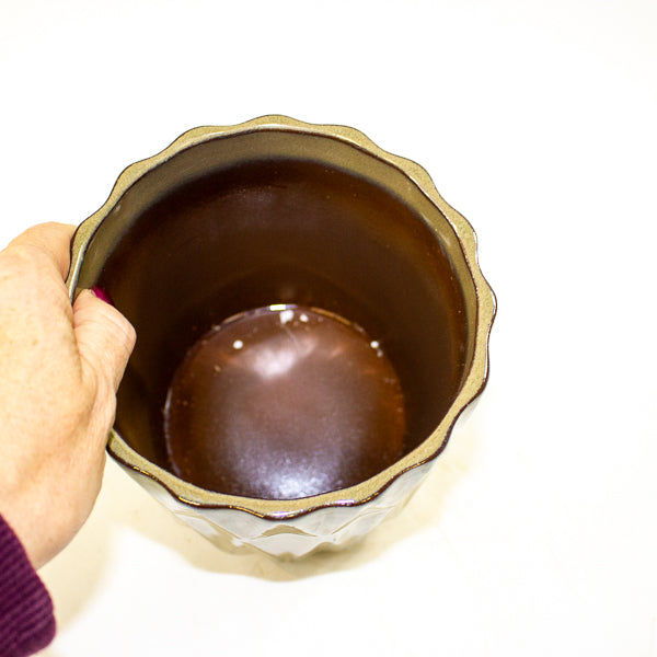 Maria Diamond Design Ceramic Planter Ø12cm H10cm