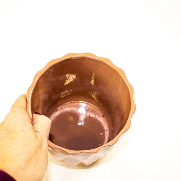 Maria Diamond Design Ceramic Planter Ø12cm H10cm