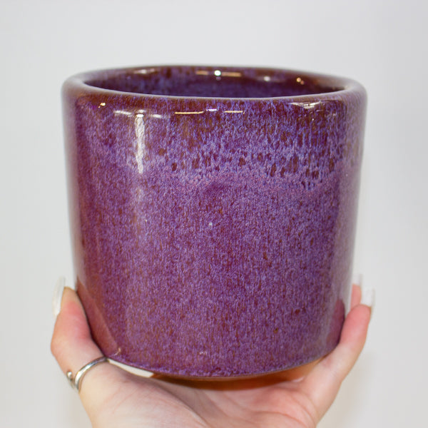 Javea purple glazed pot Ø13xH12cm