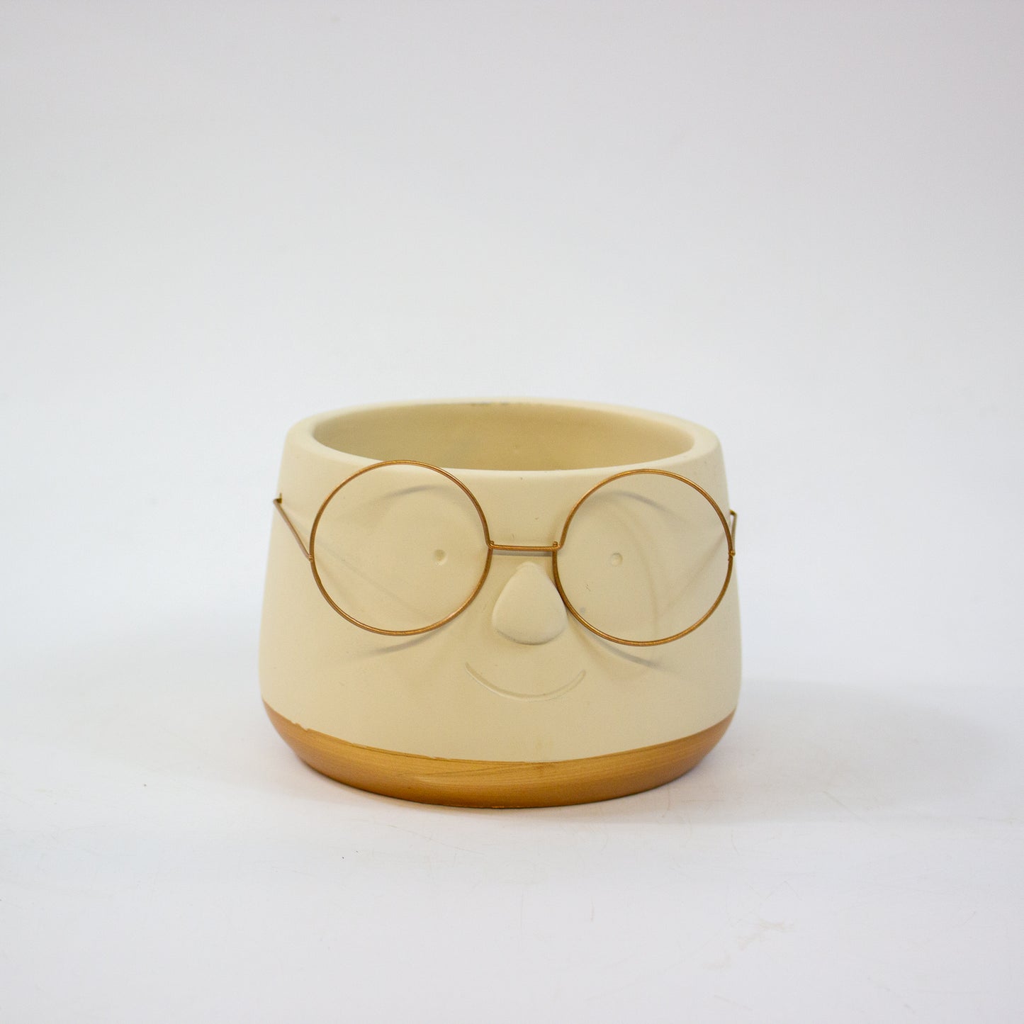 Face with glasses planter